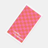 Vet roze en rood karton Aangepast huwelijk Servet (Hoek)