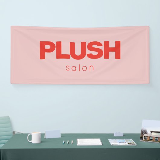 Vet Roze en Rood Modern Custom Salon Business Spandoek (Beurs)