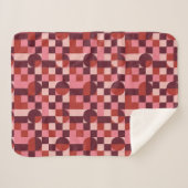 Vet roze en rood retro geometrisch patroon sherpa deken (Voorkant (horizontaal))