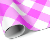 Vet roze en wit diagonaal-gingham-speldenband cadeaupapier (Rol Hoek)