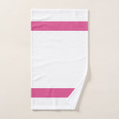 Vet roze en wit met optioneel monogram bad handdoek (Handdoek)