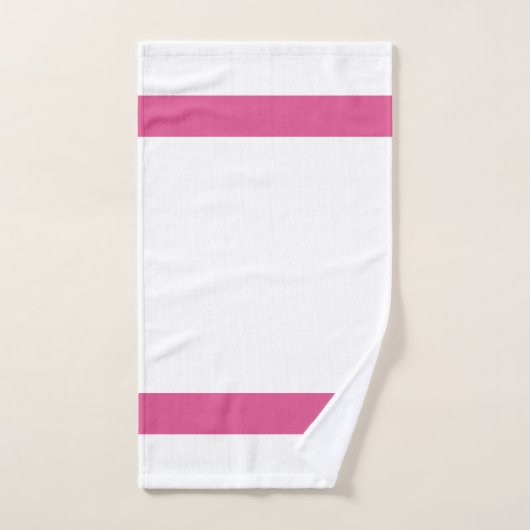 Vet roze en wit met optioneel monogram bad handdoek (Handdoek)