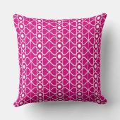 Vet Roze en Wit Retro Geometrische Bow Kussen (Achterkant)
