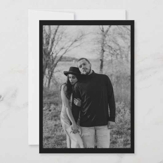 Vet Roze en Zwart Bloemen Til Death Save the Date (Achterkant)