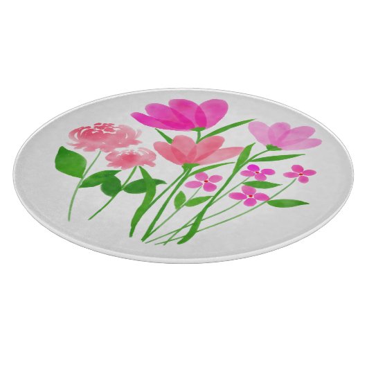 Vet Roze Floral Snijplank (Hoek)