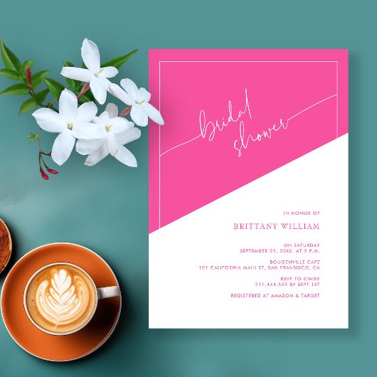 Vet Roze Geometrisch Script Vrijgezellenfeest Kaart