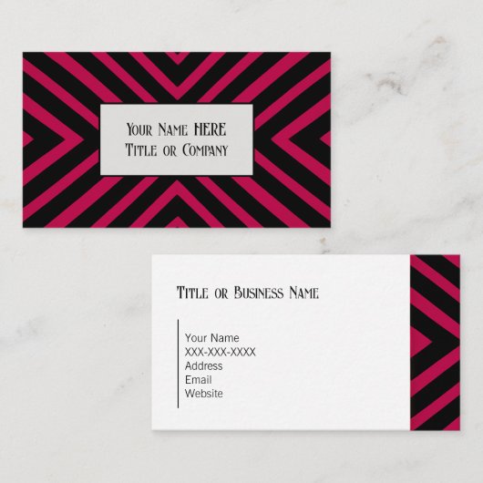 Vet Roze Geometrisch Visitekaartje (Voorkant / Achterkant)