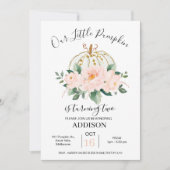 Vet Roze Goud Bloemen Pompoen Verjaardag Uitnodigi Kaart (Voorkant)