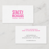 Vet Roze Grunge Stamped Text Visitekaartje (Voorkant / Achterkant)