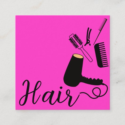 Vet Roze Kapper Herinnering Afspraak Kaart Vierkante Visitekaartje (Voorkant)