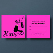 Vet Roze Kapper Herinnering Afspraak Kaart Vierkante Visitekaartje
