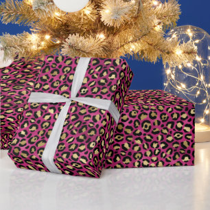 Vet roze luipaardprint   Glamour dier patroon Cadeaupapier