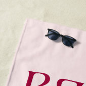 Vet Roze Magenta Typografie Bachelorette Bride Strandlaken (In situ)