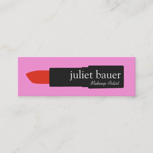 Vet roze makreel Artist Lipstick Logo Beauty Mini Visitekaartje (Voorkant)