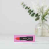 Vet roze makreel Artist Lipstick Logo Beauty Mini Visitekaartje (Staand voorkant)