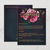 Vet roze moderne pony Flower Chic Wedding Informatiekaartje (Voorkant / Achterkant)