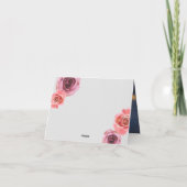 Vet Roze & Paarse Lente Rozen Bedankkaart (Achterkant)