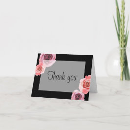 Vet Roze & Paarse Lente Rozen Bedankkaart