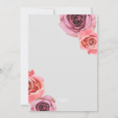 Vet Roze & Paarse Lente Rozen Bruiloft Kaart (Achterkant)