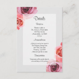 Vet Roze & Paarse Lente Rozen Informatiekaartje