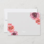 Vet Roze & Paarse Lente Rozen RSVP Kaartje (Achterkant)