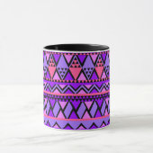 Vet Roze Paarse Naam toevoegen Tribal Pattern Gift Mok (Midden)