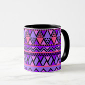 Vet Roze Paarse Naam toevoegen Tribal Pattern Gift Mok (Voorkant rechts)