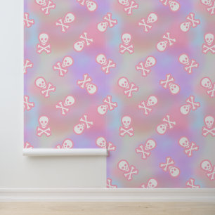 Vet Roze Pastel Ombre Punk Jolly Roger Ombre Behang