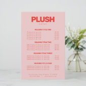 Vet roze & Red Moderne Business Service Price List (Staand voorkant)