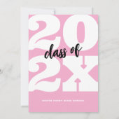 Vet Roze Retro Afstuderen Kaart (Achterkant)