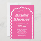 Vet Roze Retro Groovy Arch Vrijgezellenfeest Kaart (Voorkant)