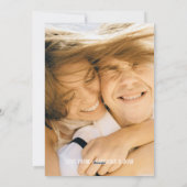 Vet Roze Rode Hand-getekende Stripe Foto Kerstmis Feestdagenkaart (Achterkant)