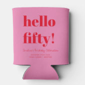 Vet roze rode moderne 50e verjaardag - Aangepast Blikjeskoeler (Achterkant)