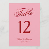 Vet roze rode script huwelijks tafelnummers (Achterkant)
