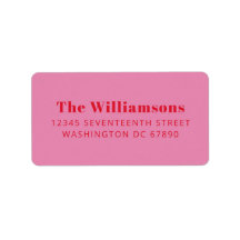 Vet roze rode Typografie Aangepast retouradres