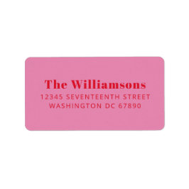 Vet roze rode Typografie Aangepast retouradres Etiket