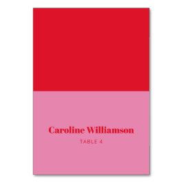 Vet roze Rode Typografie Aangepaste tafelkaart Kaart