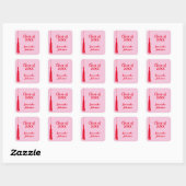 Vet Roze & Rood 2024 Afstudeerder Tassel Afstudere Vierkante Sticker (Vel)
