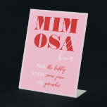 Vet Roze & Rood Bachelorette Weekend Mimosa Bar Reclamebord Met Voetstuk<br><div class="desc">Deze leuke en moedige roze accessoire zal je toekomstige feestgasten wauwen!</div>