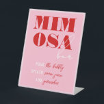 Vet Roze & Rood Bachelorette Weekend Mimosa Bar Reclamebord Met Voetstuk<br><div class="desc">Deze leuke en moedige roze accessoire zal je toekomstige feestgasten wauwen!</div>