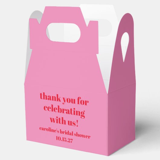 Vet Roze Rood Custom Vrijgezellenfeest Dank u Bedankdoosjes (Geopend)