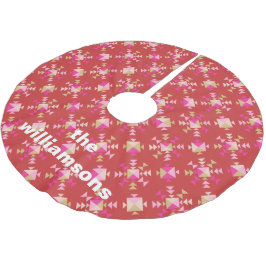 Vet Roze Rood Goud Geometrisch Gepersonaliseerde N Kerstboom Rok