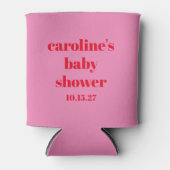 Vet Roze Rood Modern Fun Custom Baby shower Blikjeskoeler (Voorkant)