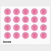 Vet Roze Rood Modern Fun Custom Baby shower Ronde Sticker (Vel)