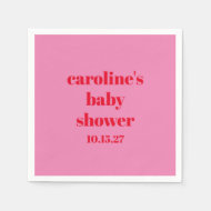 Vet Roze Rood Modern Fun Custom Baby shower Servet