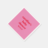 Vet Roze Rood Modern Fun Custom Baby shower Servet (Hoek)