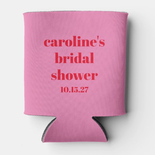 Vet Roze Rood Modern Fun Custom Vrijgezellenfeest Blikjeskoeler (Voorkant)