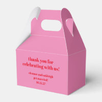 Vet Roze Rood Moderne Bruiloft Custom Dank u