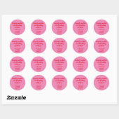 Vet Roze Rood Moderne Bruiloft Custom Dank u Ronde Sticker (Vel)