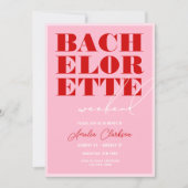 Vet Roze & Rood Vrijgezellenweekend Kaart (Voorkant)